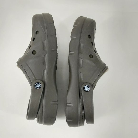 Crocs Mens 10 Womens 12 Clogs Brown Faux Fur Lined Casual Comfort Slip On Shoes - Picture 5 of 9